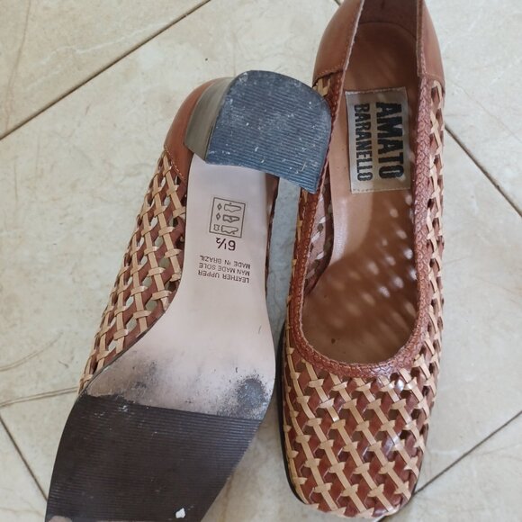 Vintage 70s Amato Barabello woven Shoes 6.5 Brazil - Picture 3 of 3